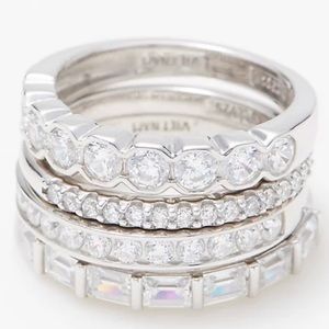 Diamonique 35th Anniversary Sterling Silver Band Rings